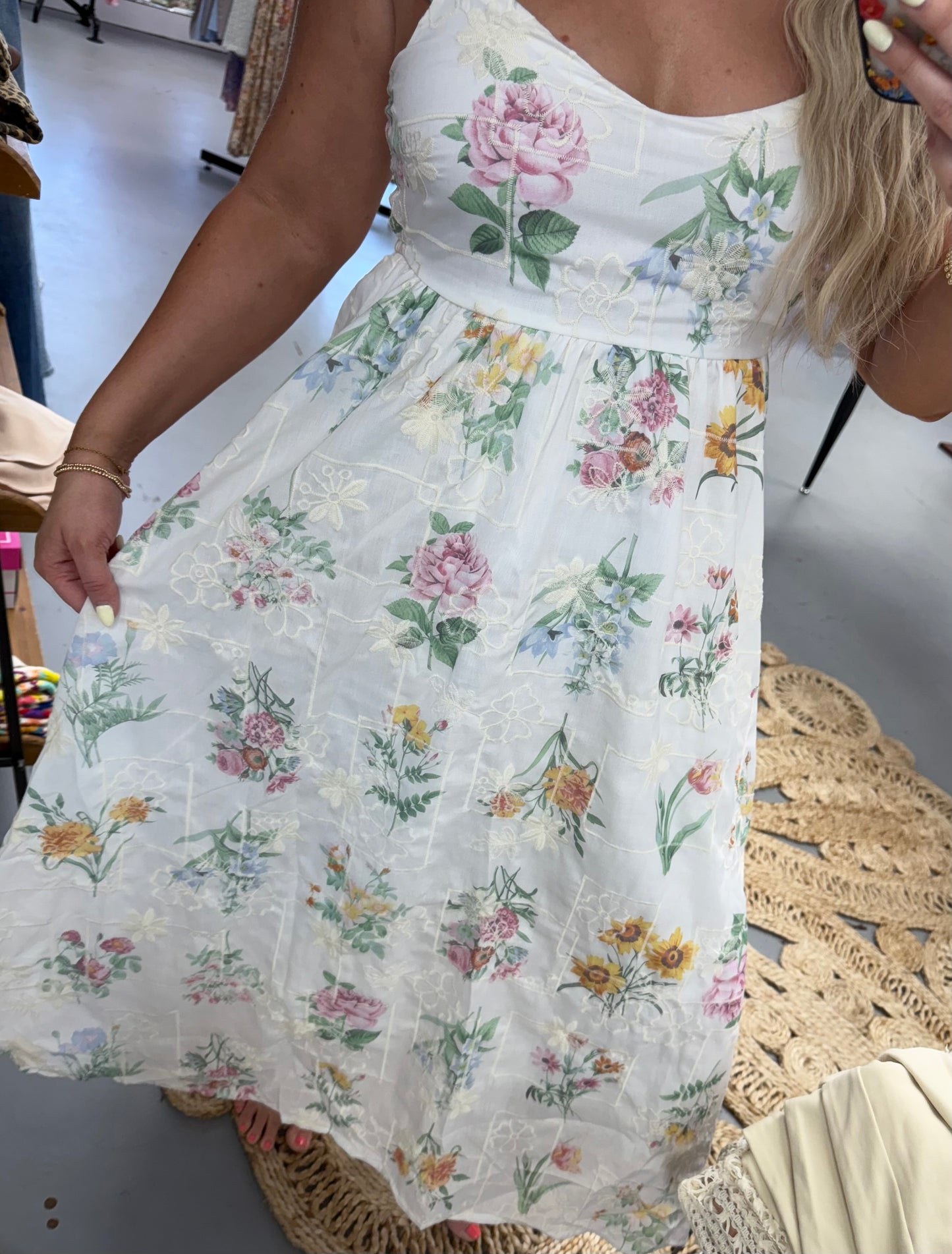 Embroidered Floral Dress