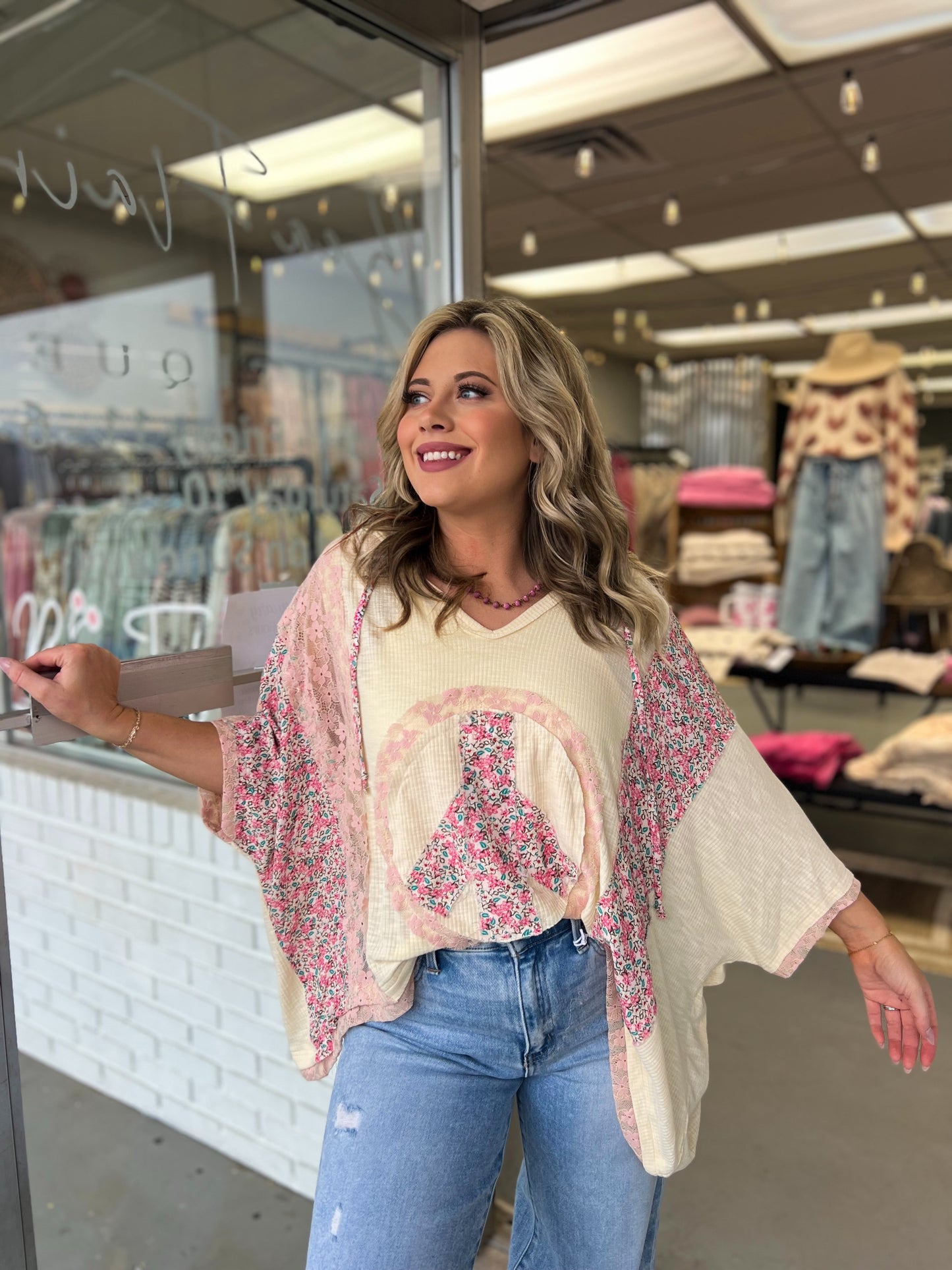 Cream Blush Peace Shirt