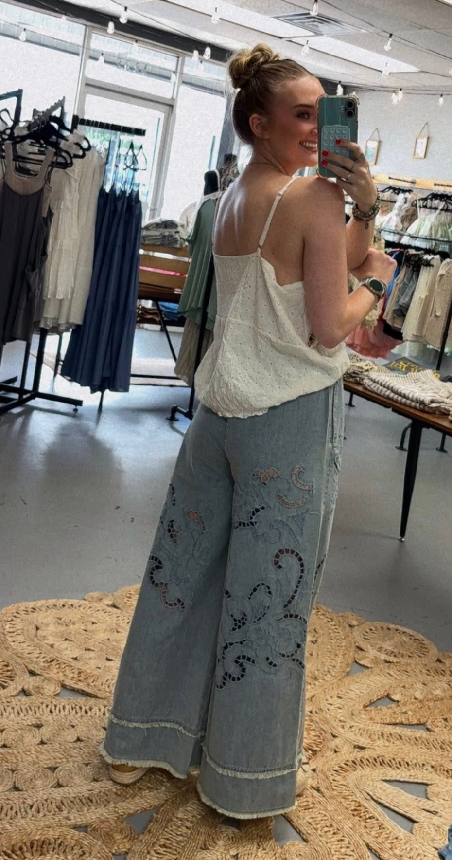 Woven Denim Pants