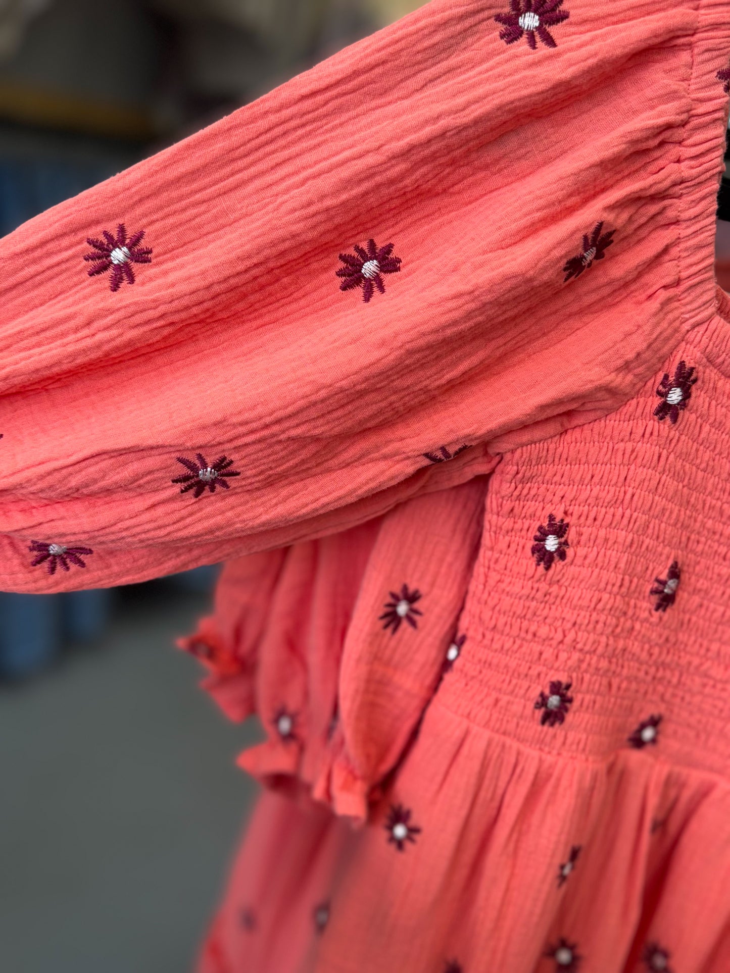 Coral Floral Dress