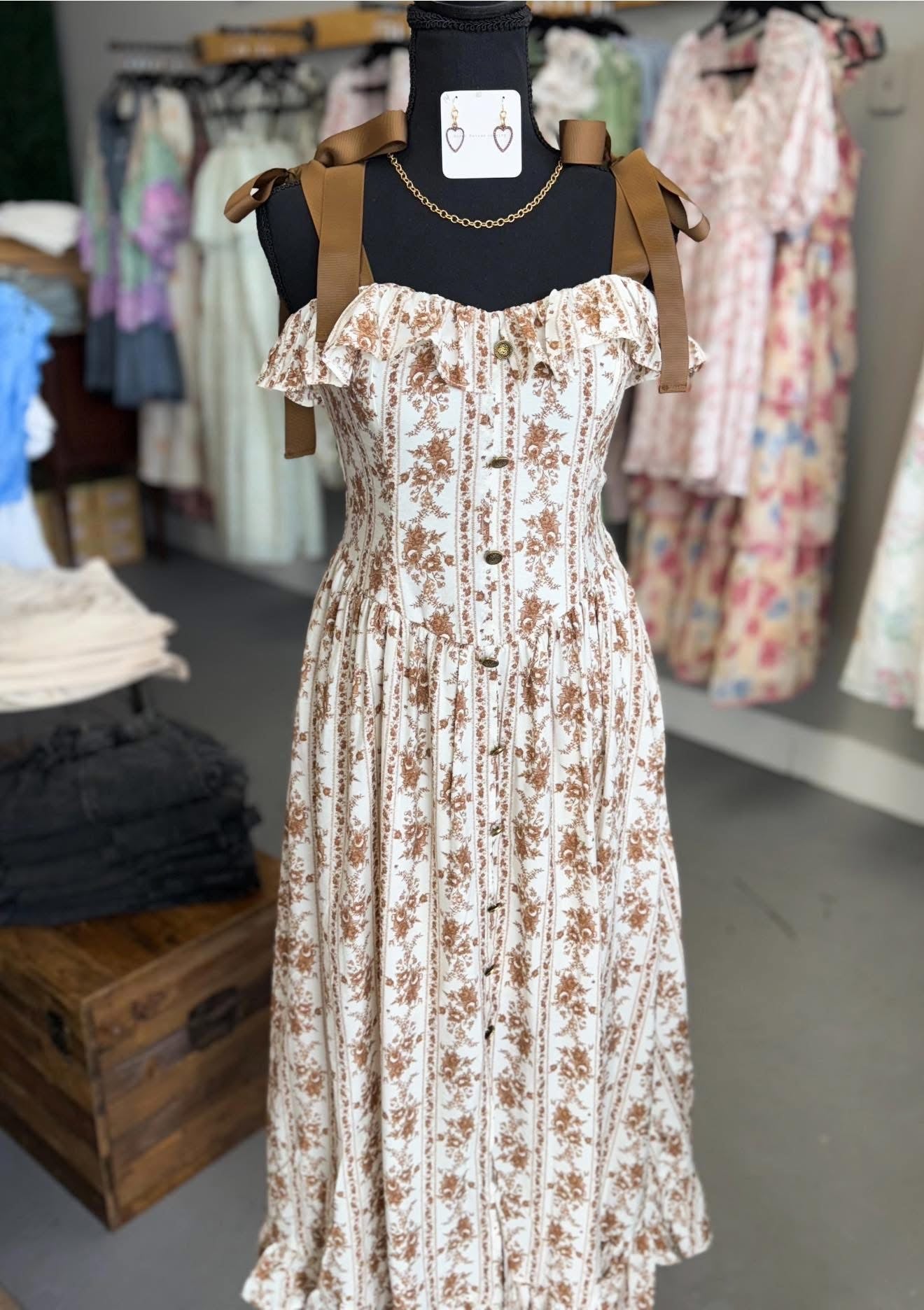 Brown Ribbon Dress