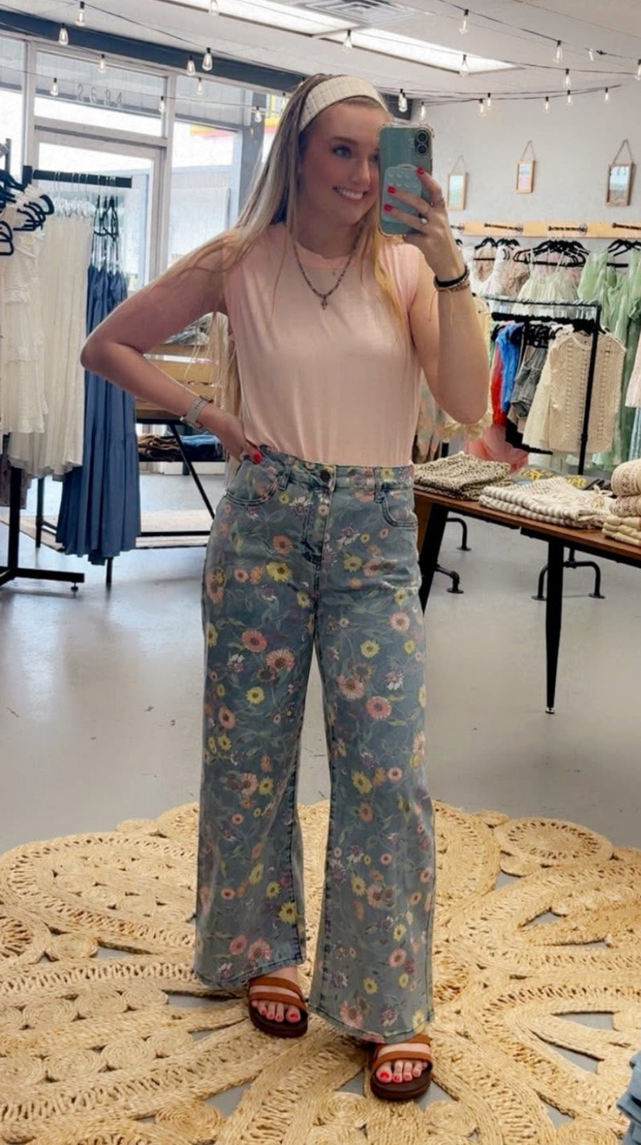 Floral Denim Jeans