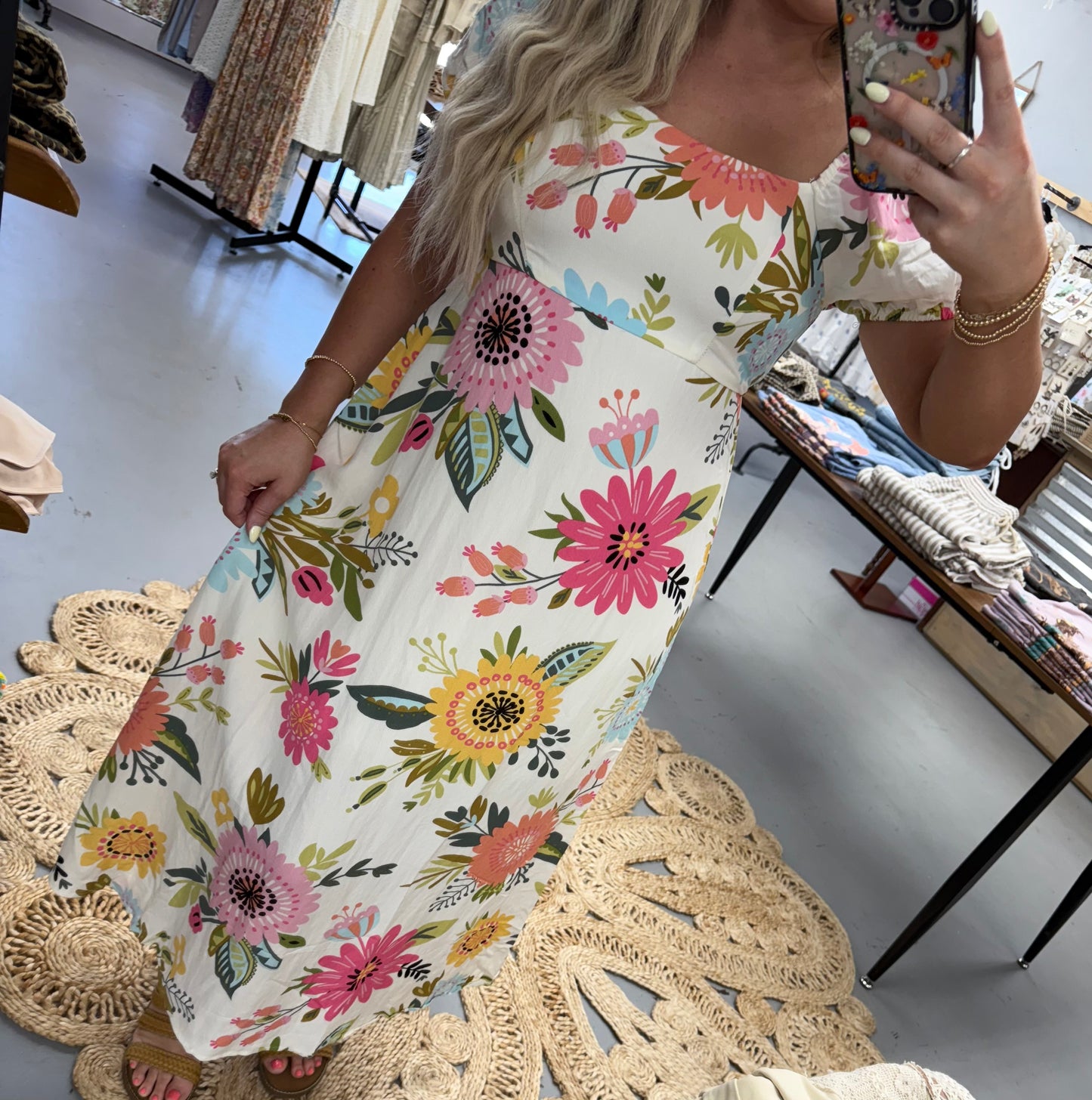 Floral Puff Sleeve Dress