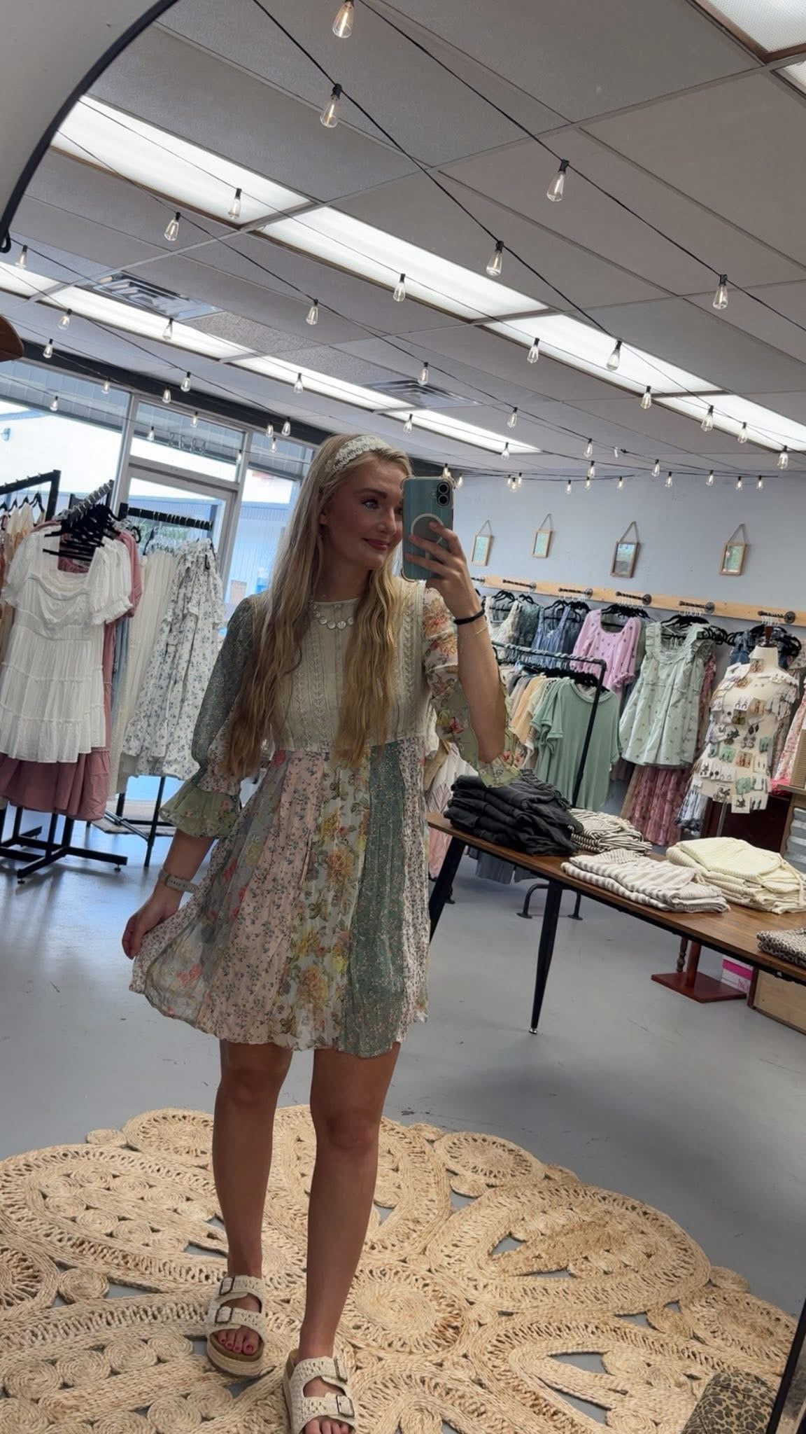 Mini Latte Patchwork Dress
