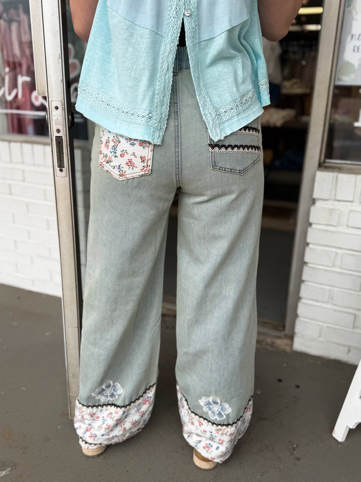 Embroidery Flower Pants