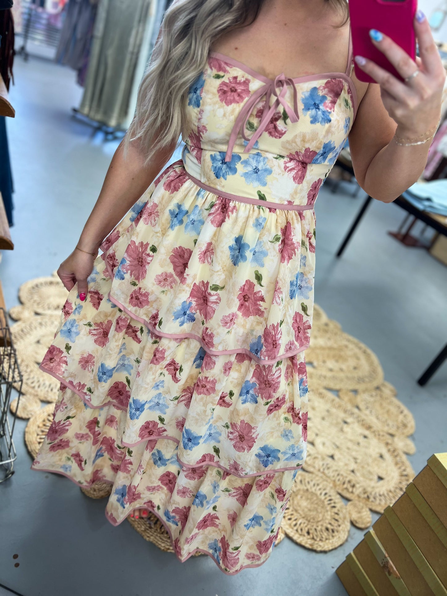 Floral Tiered Ruffle Dress