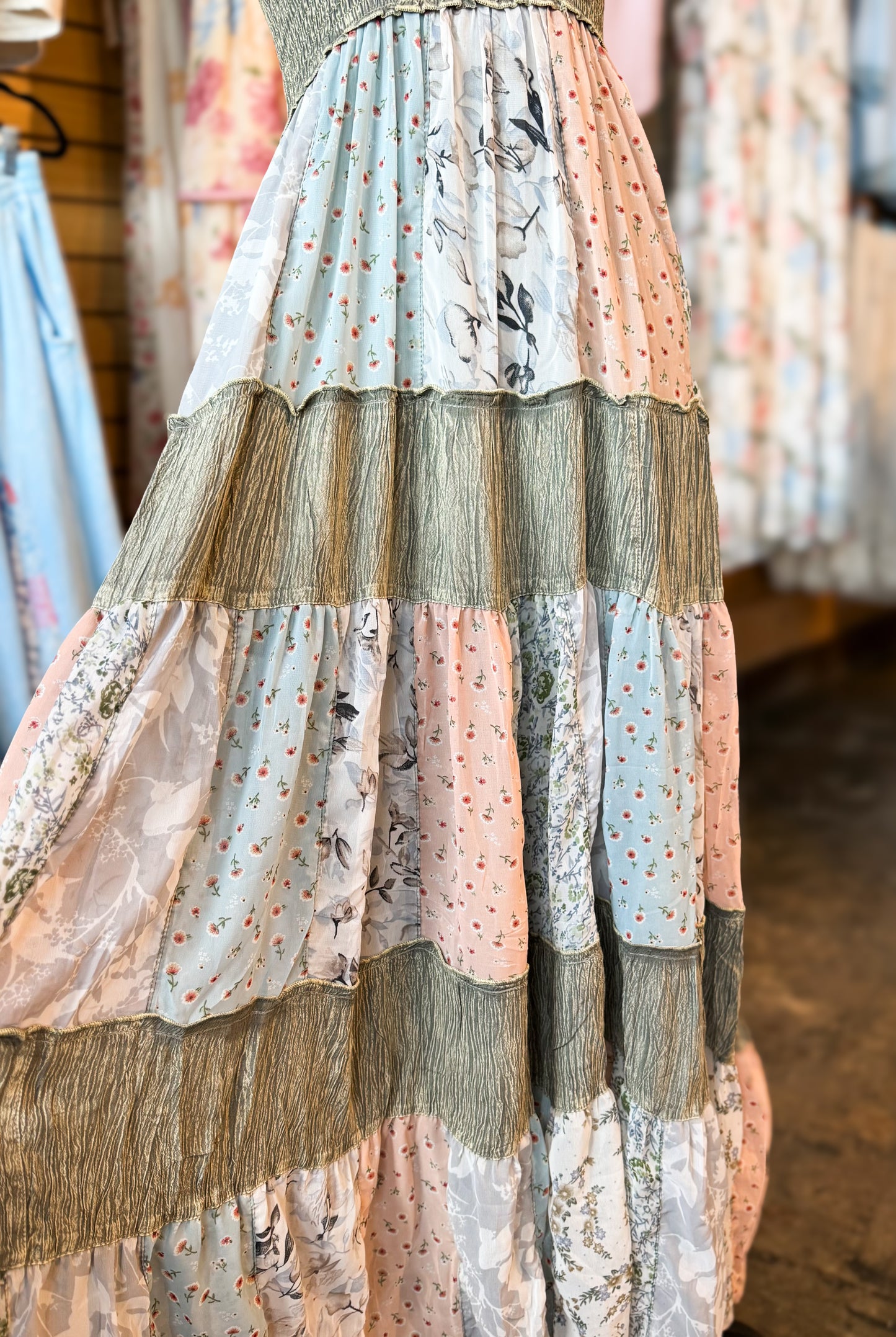 Boho Patchwork Flower Dress