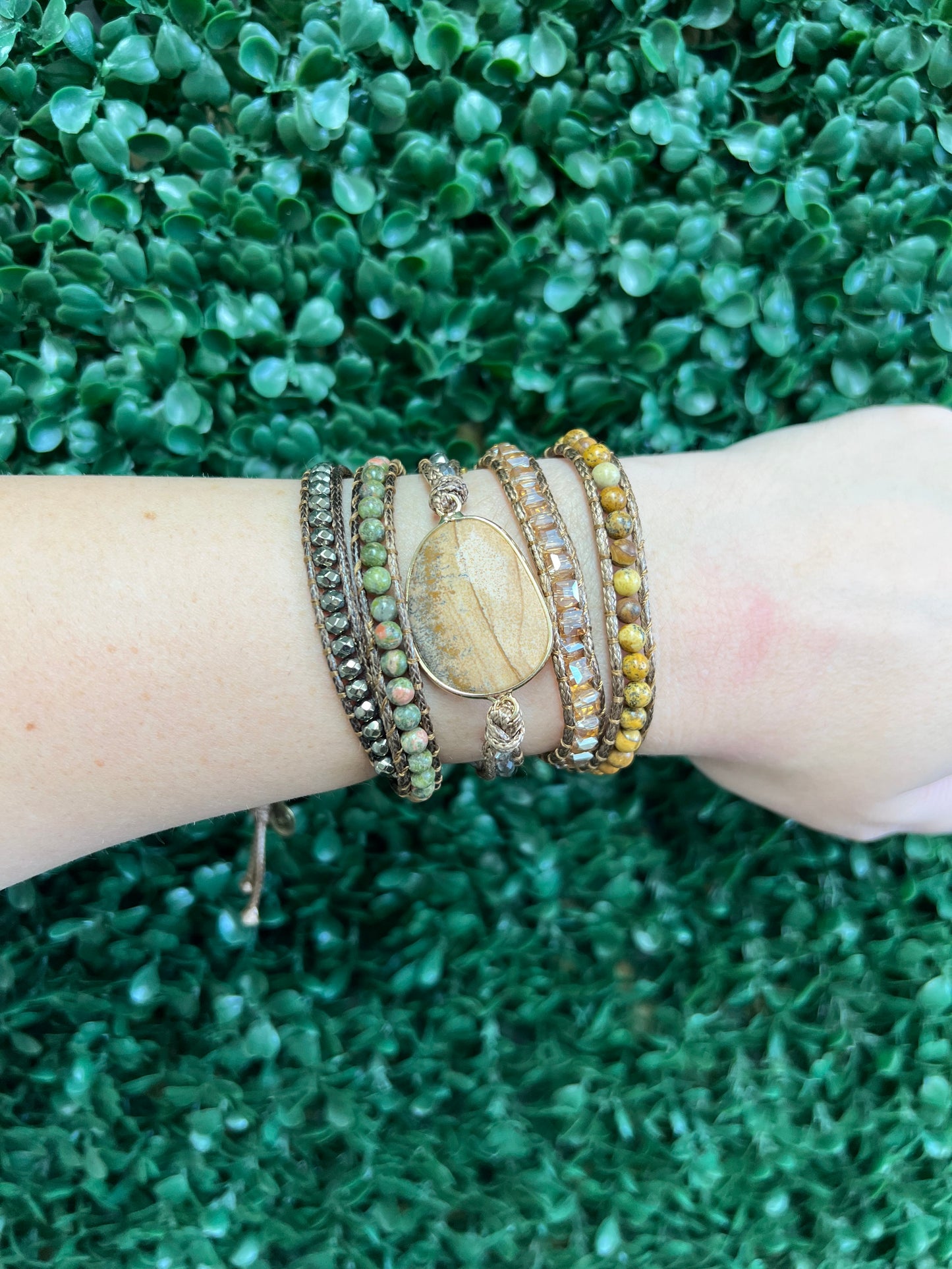 Natural Wood Wrap Bracelet