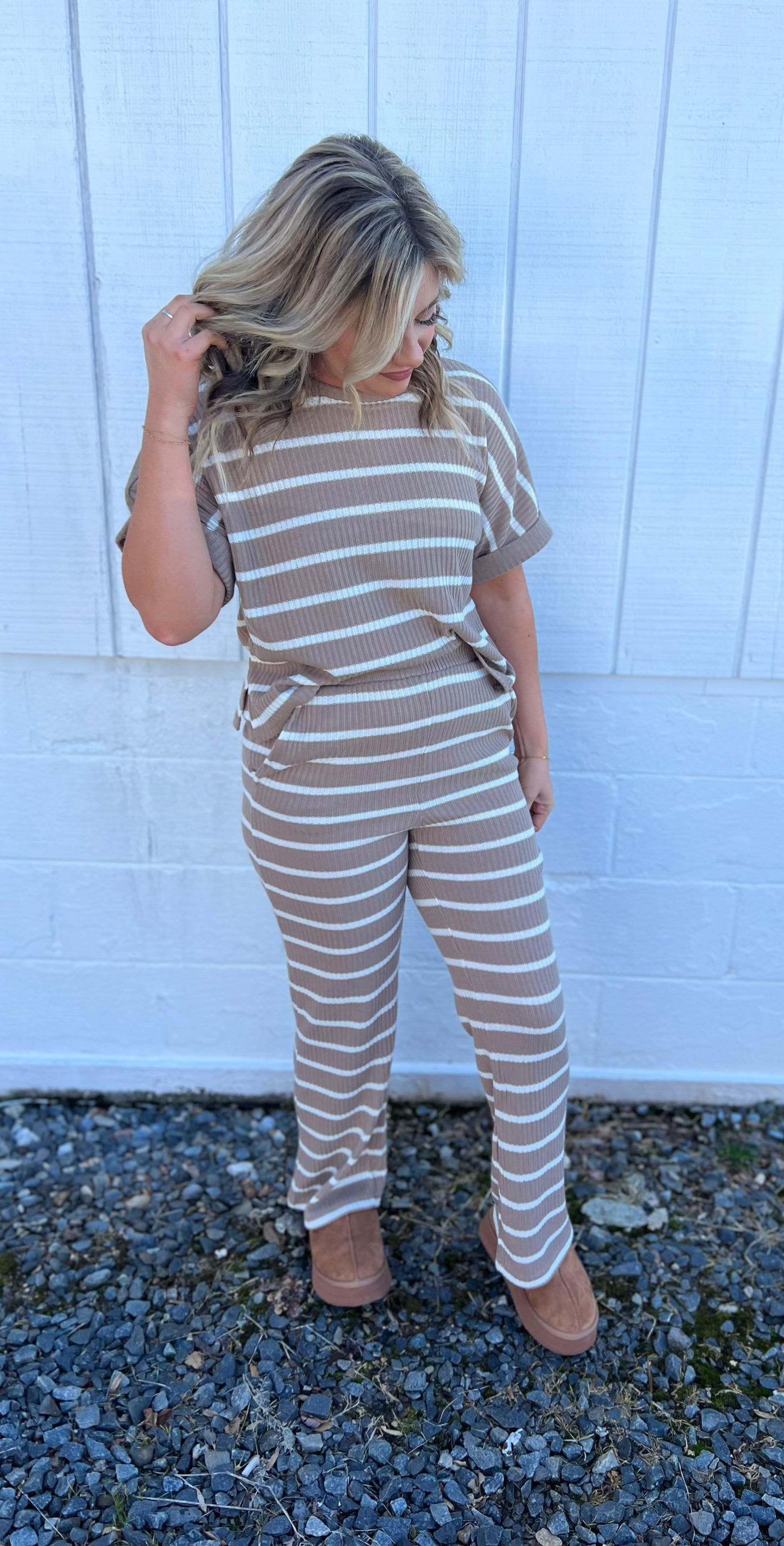 Mocha Striped Set
