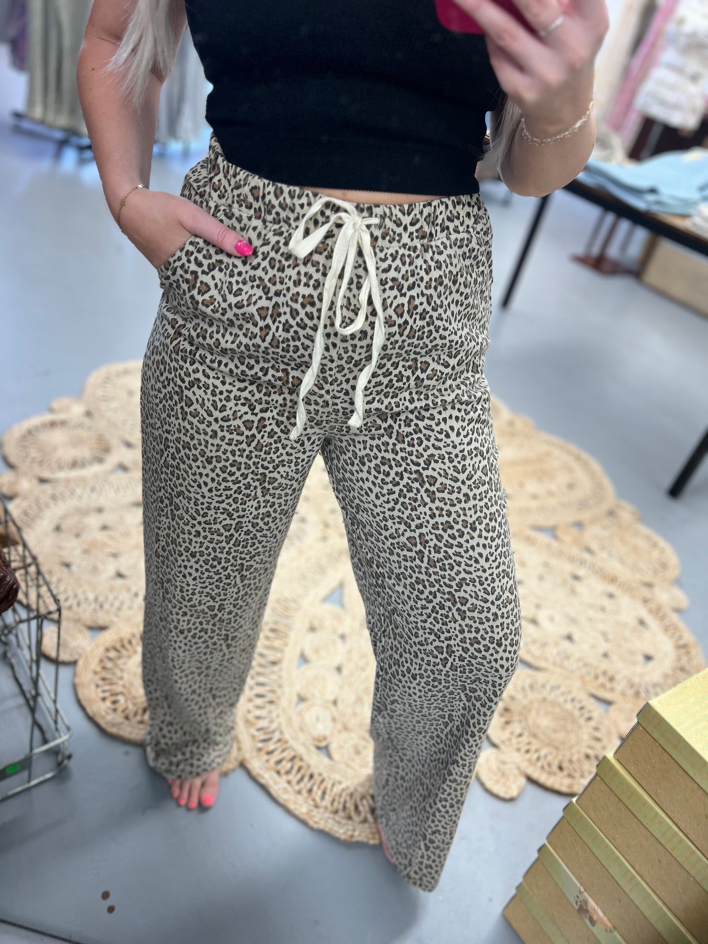 Leopard Linen Pants