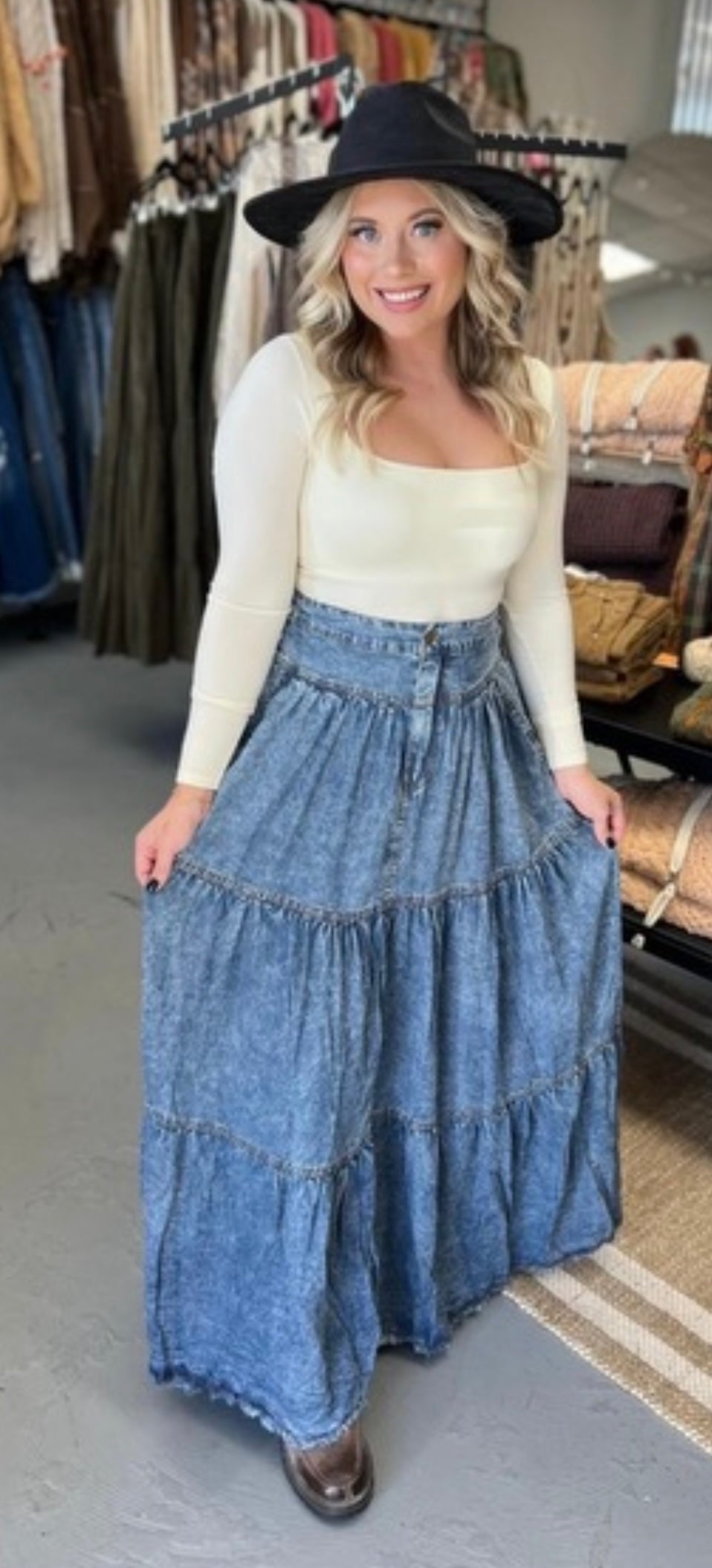 Dark Denim Skirt