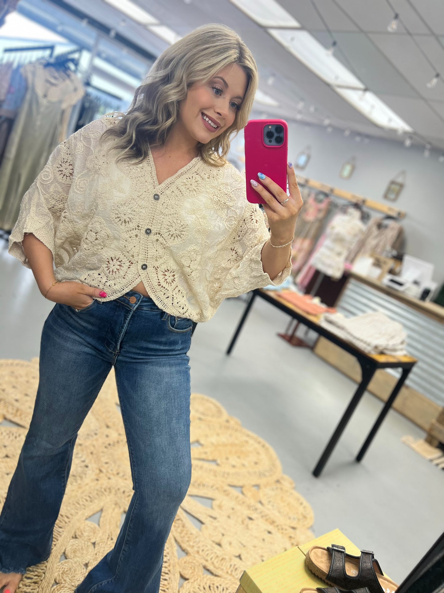 Woven Natural Top