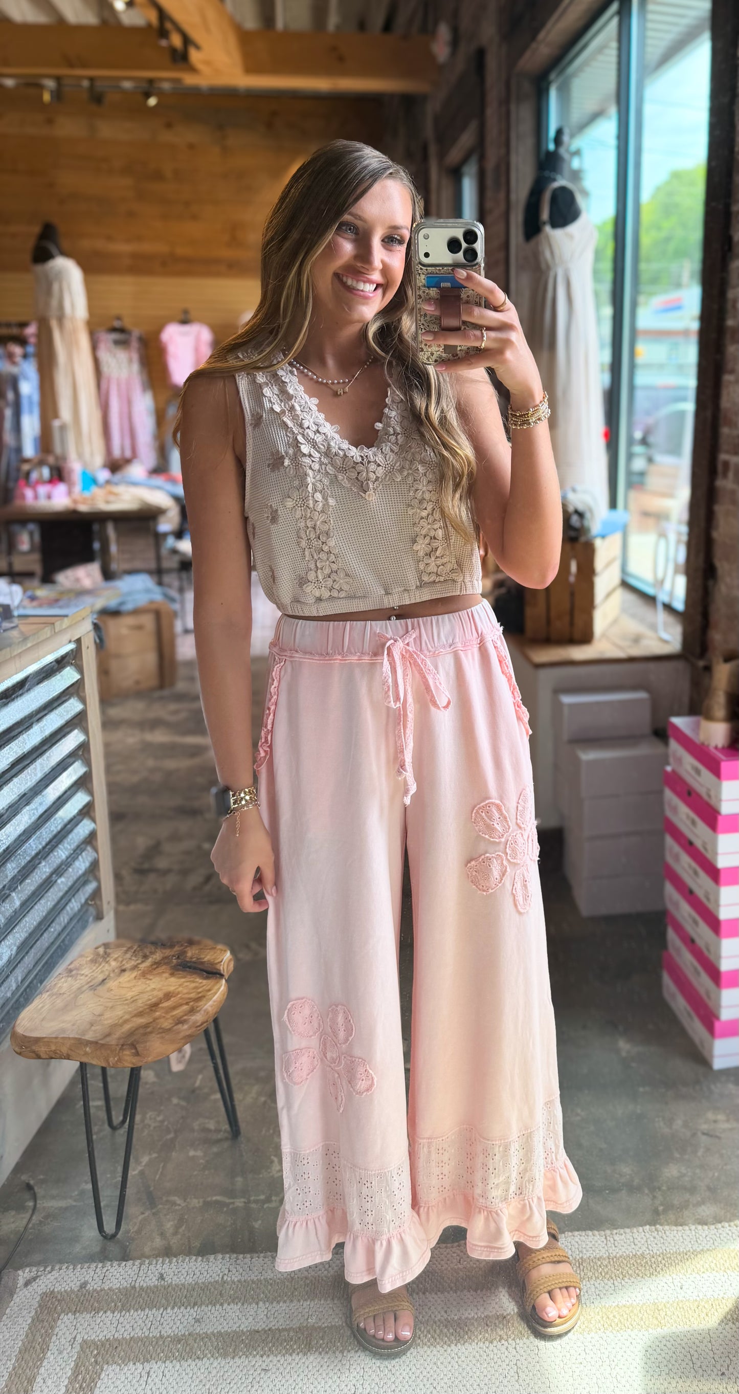 Pink Flower Pants