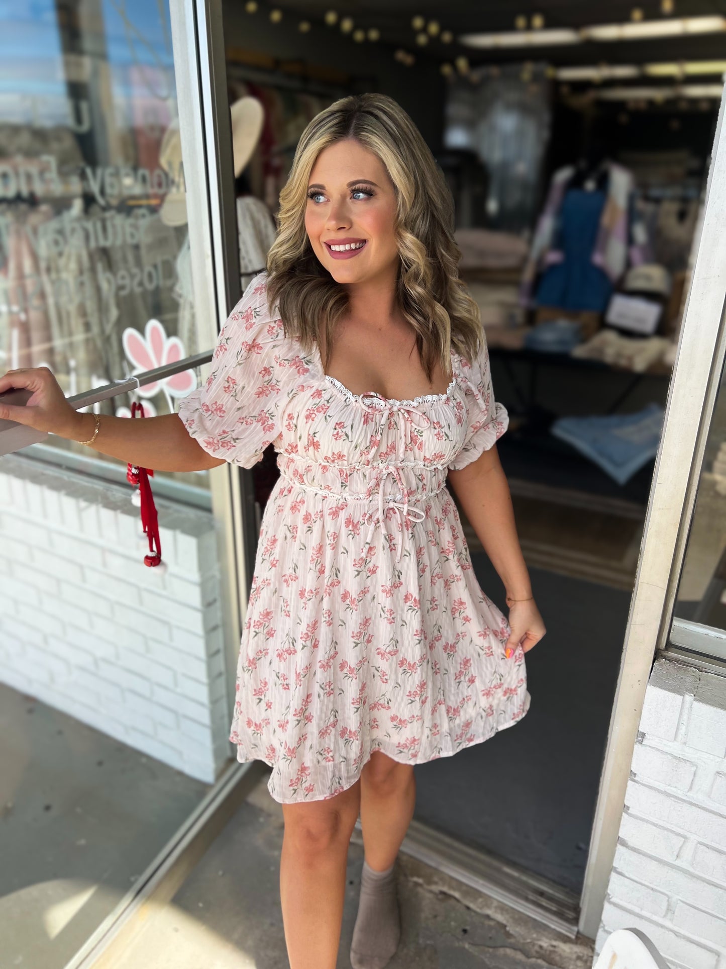 Blush Floral Mini Dress