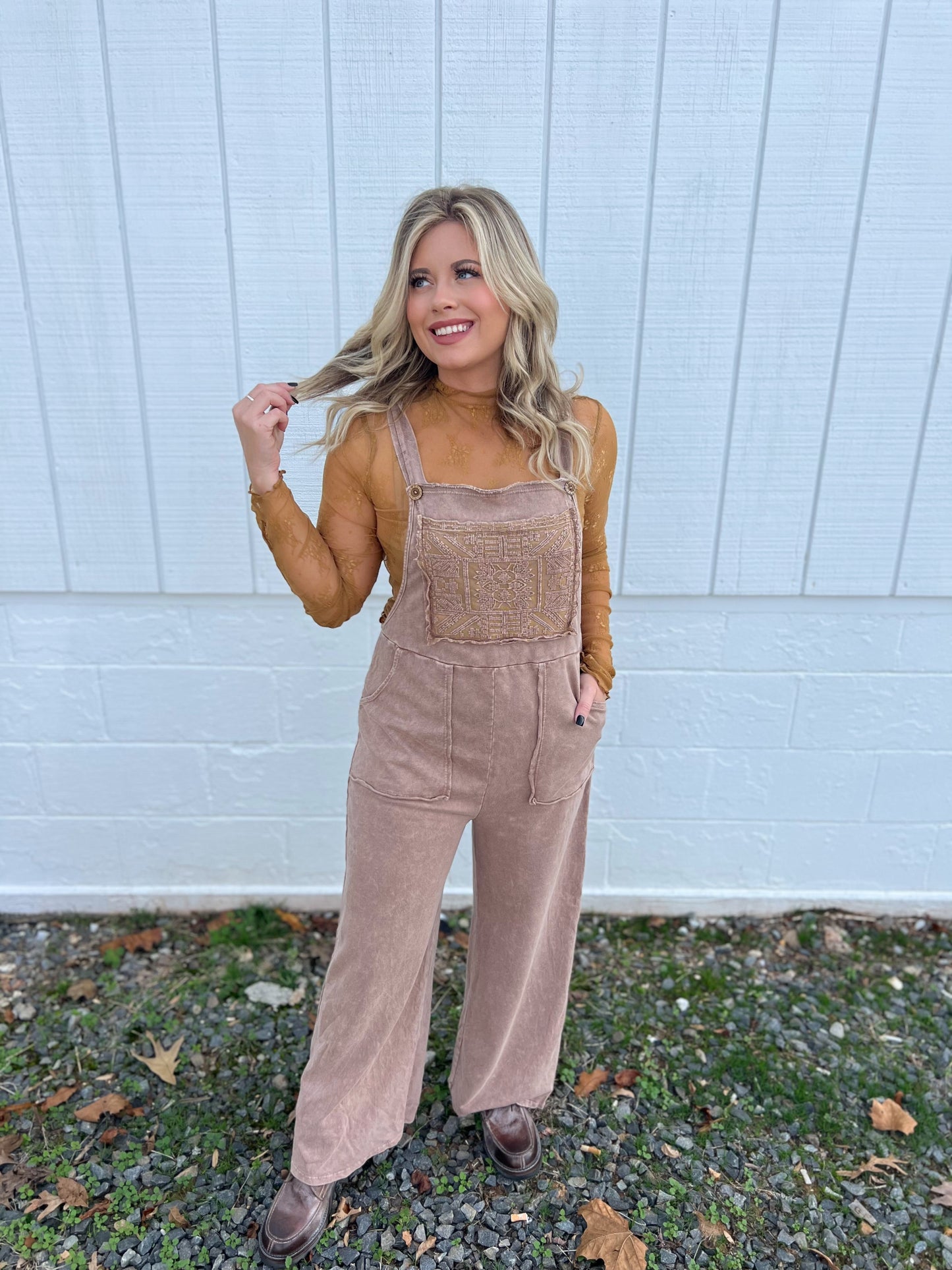 Espresso Mineral Wash Jumpsuit