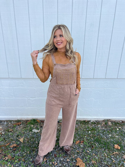 Espresso Mineral Wash Jumpsuit