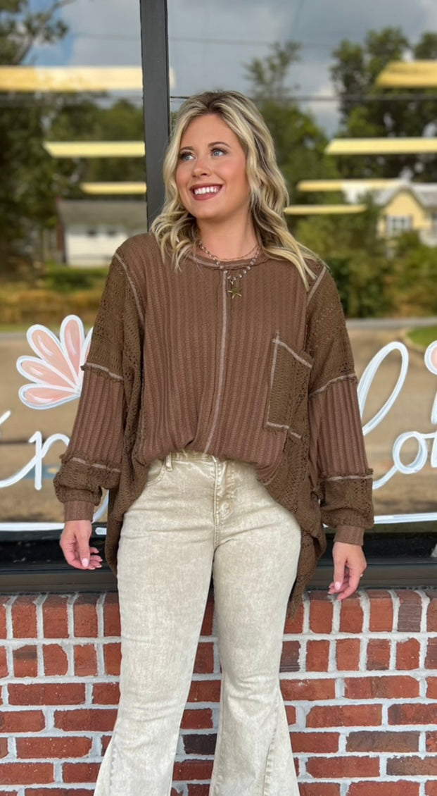 Coffee Oversized Top