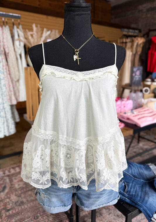 Pearl Lace Top
