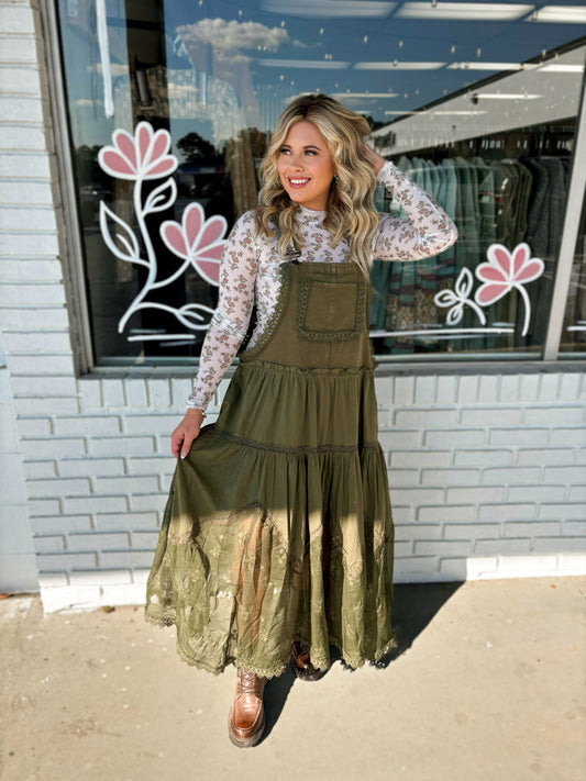Olive Overall Dress