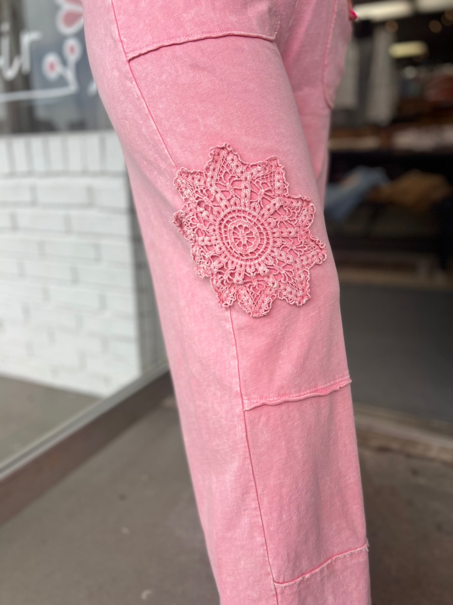 Pink Lace Pants
