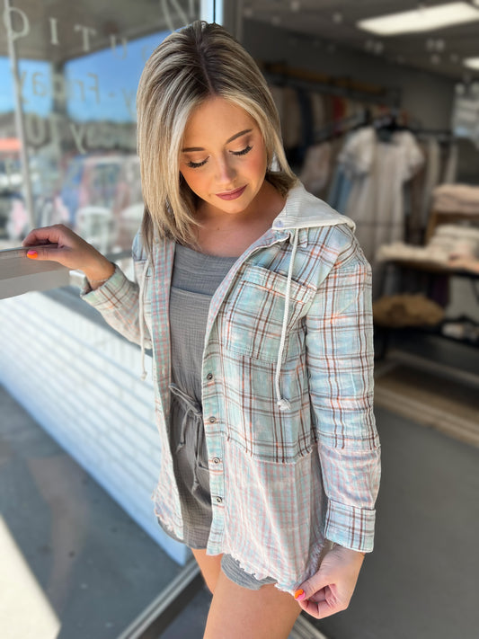 Washed Seafoam Button Down
