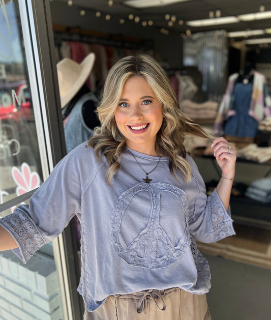 Lilac Blue Peace Top