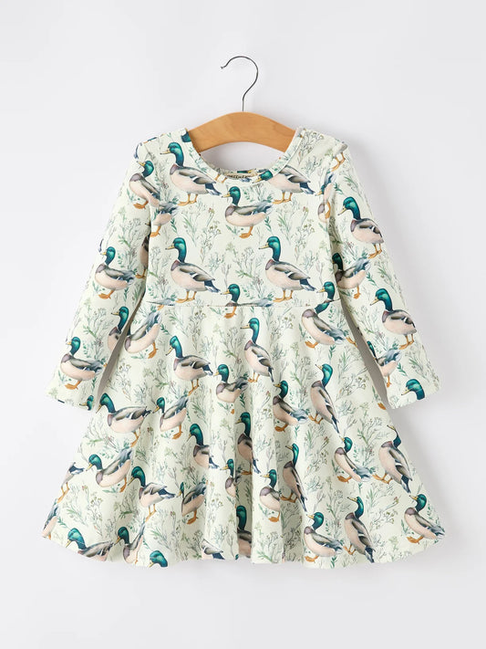 Duck Print Twirl Dress