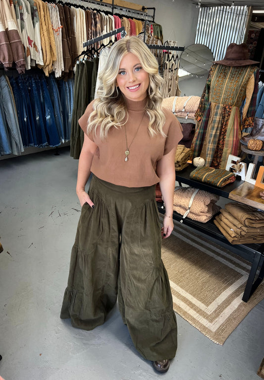 Dark Olive Corduroy Pants