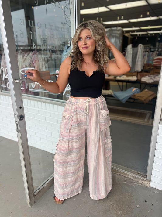 Pink Stripe Pants