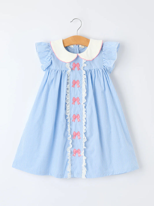 Girls Bow Collar Dress