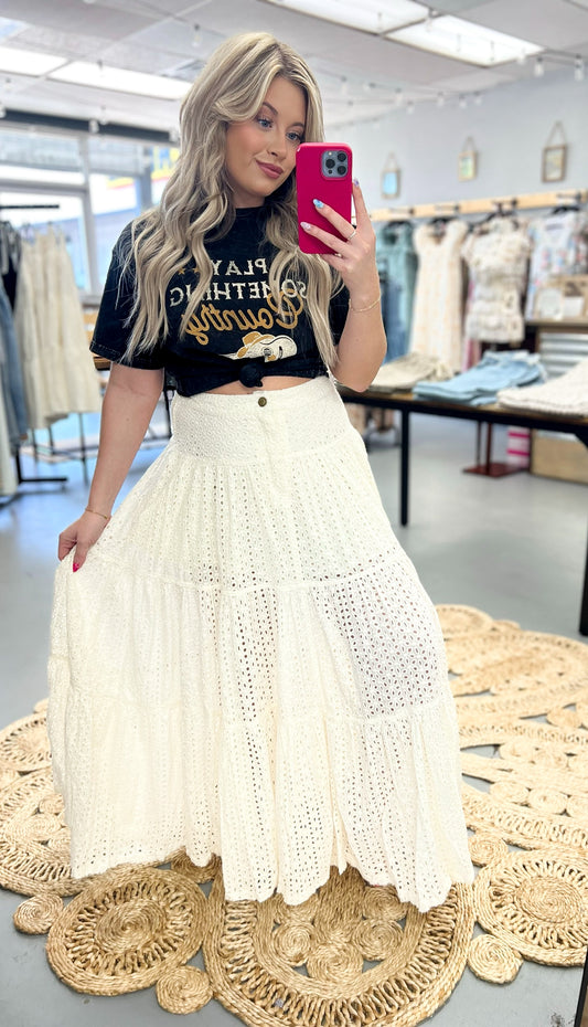 White Eyelet Skirt