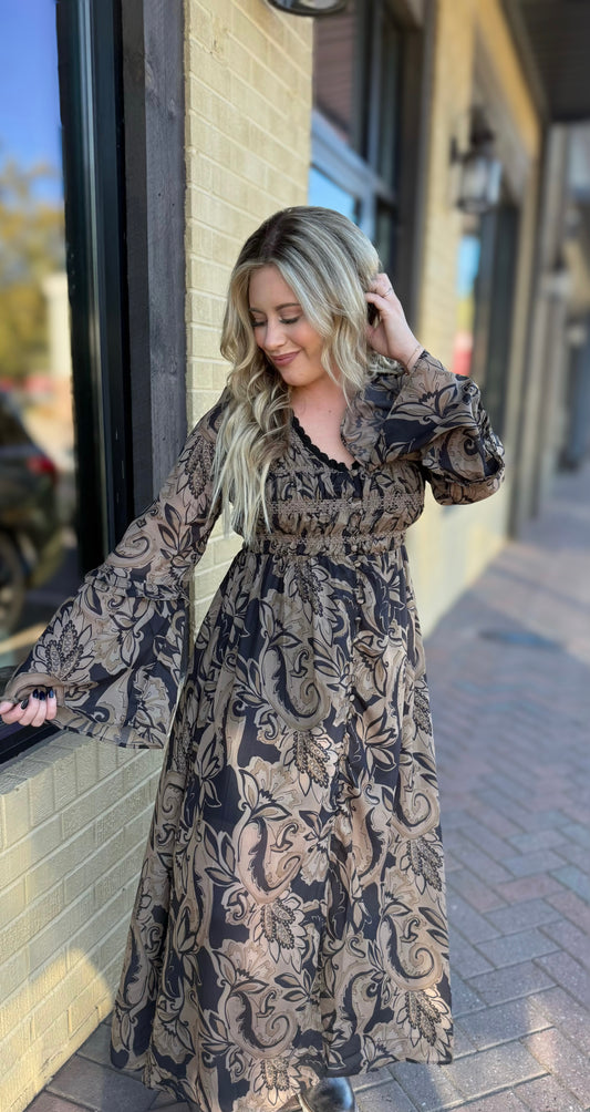 Paisley Print Dress