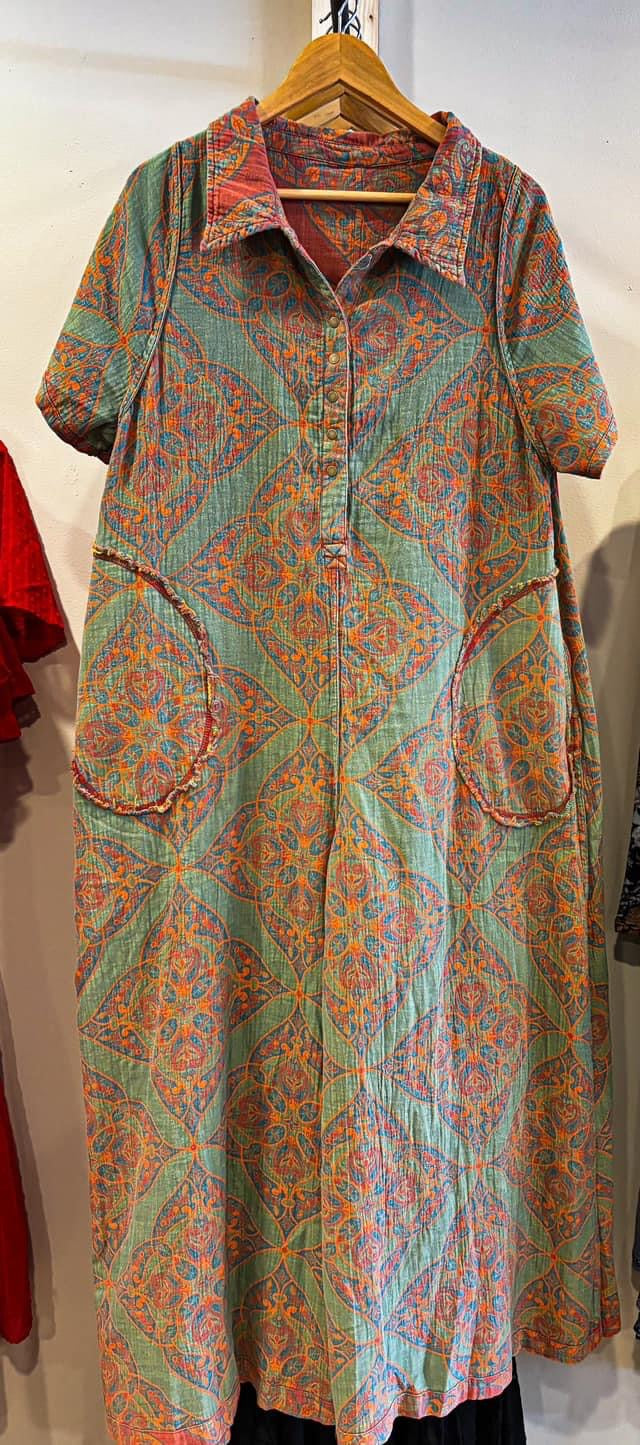 Teal Rust Printed Jumpsuit