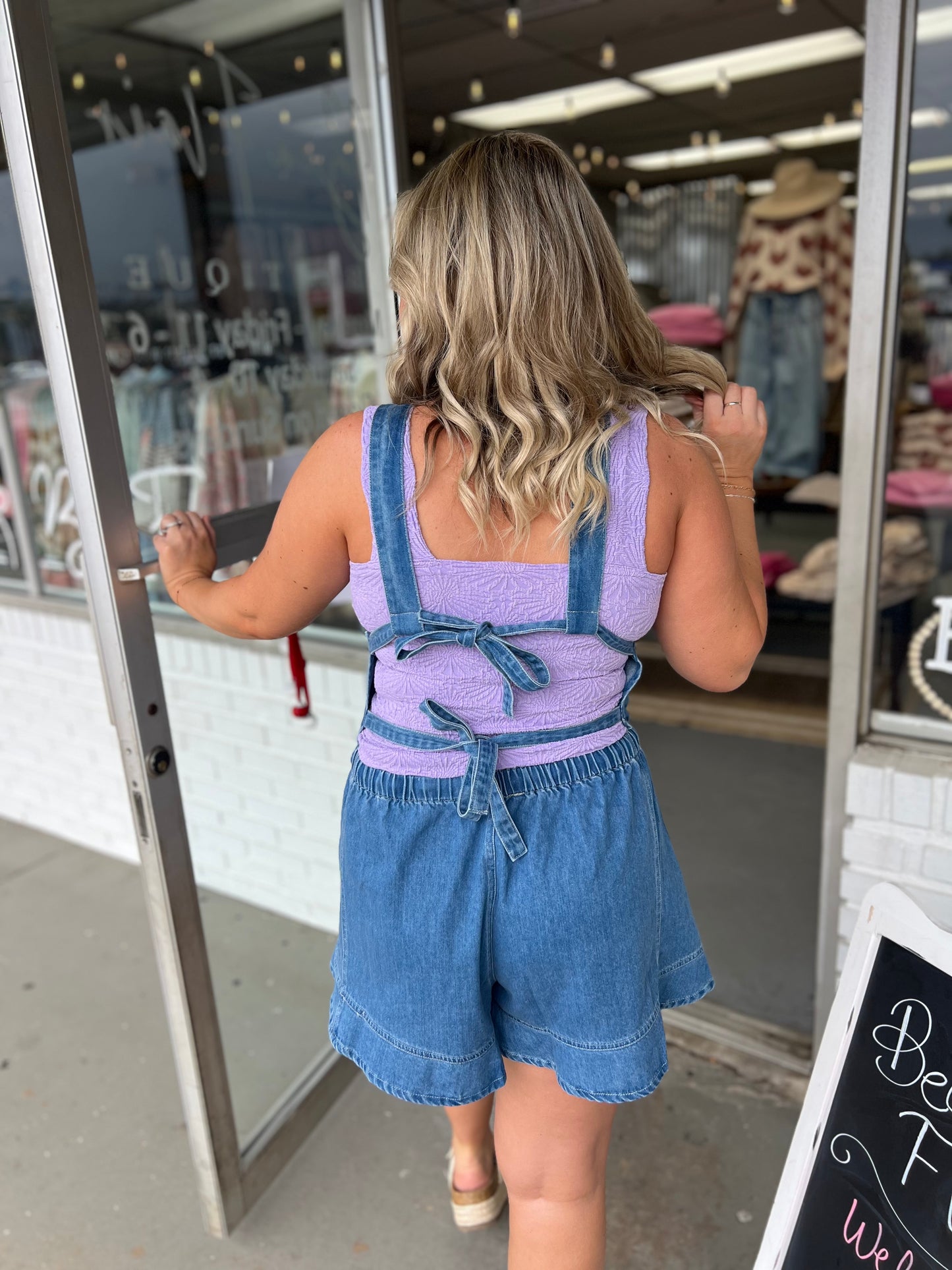 Denim Overall Shorts