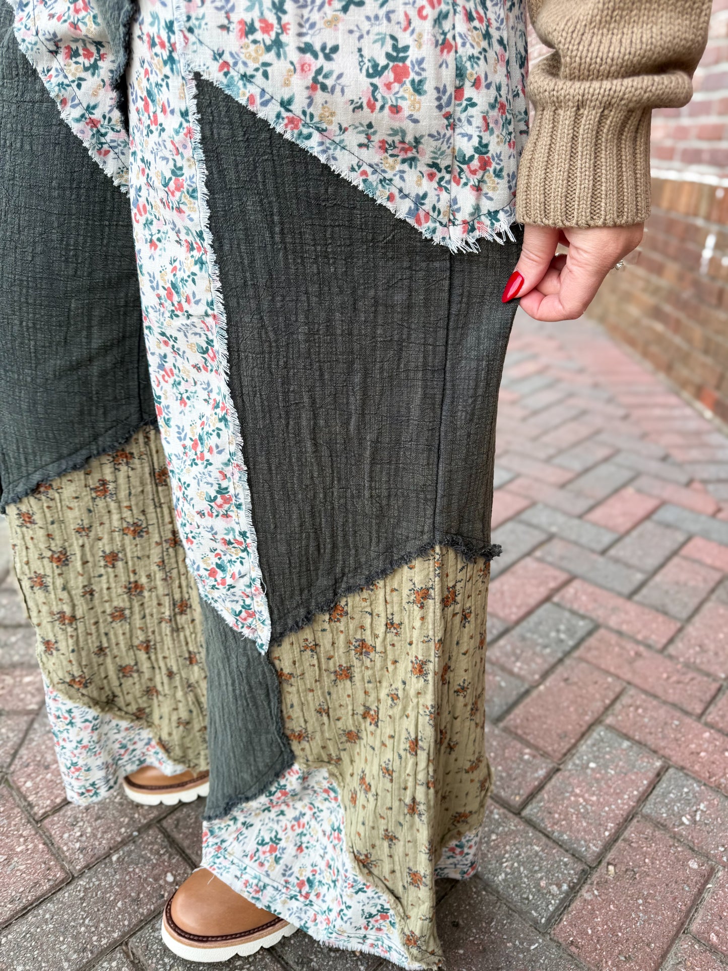 Charcoal Floral Pants