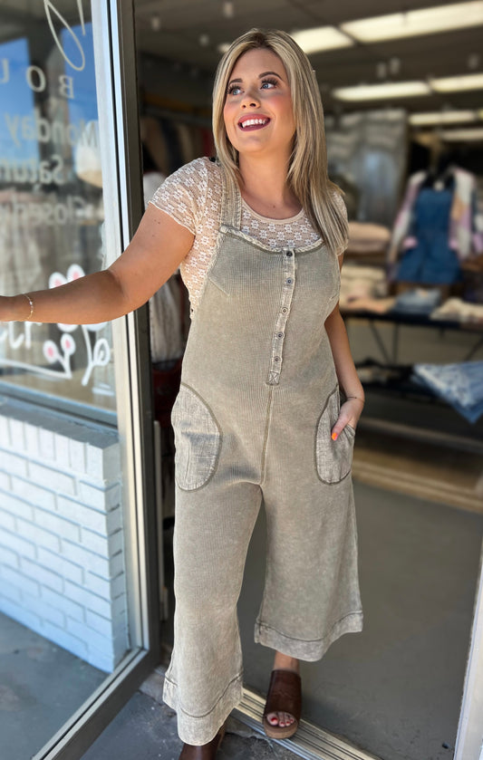 Washed Olive Jumpsuit