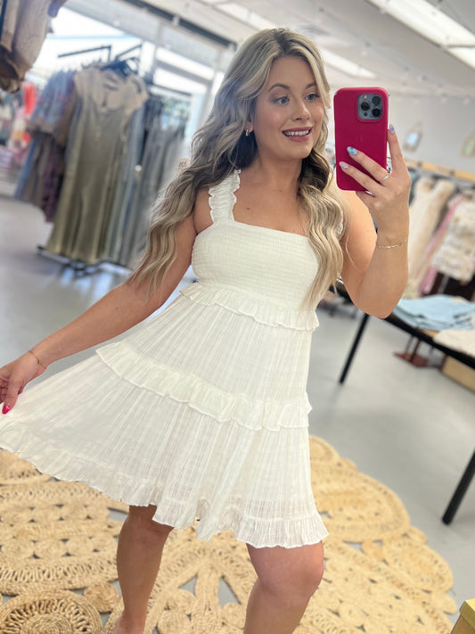 White Ruffle Dress