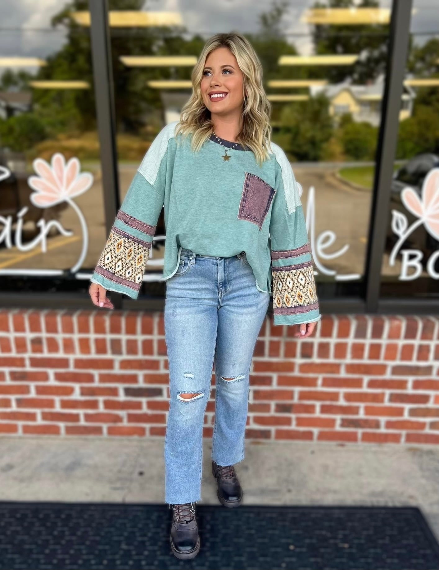 Mint Aztec Sweater