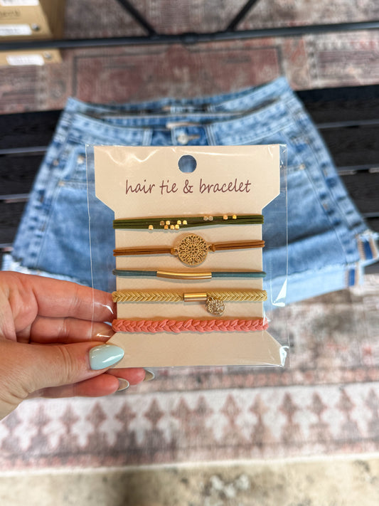 Hair Tie & Bracelet Boho Charm Ties