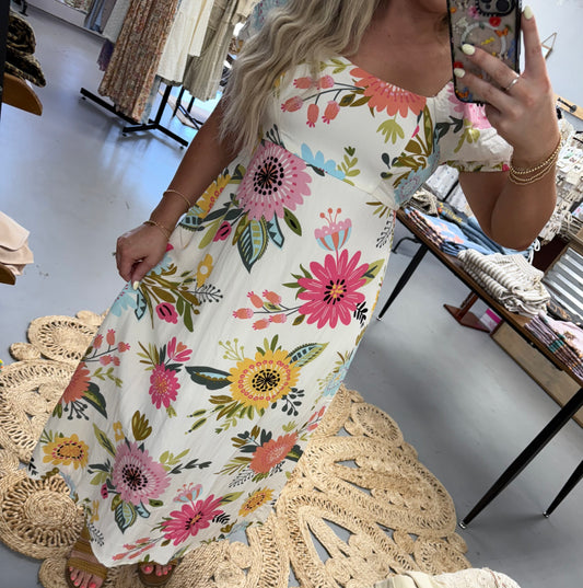 Floral Puff Sleeve Dress
