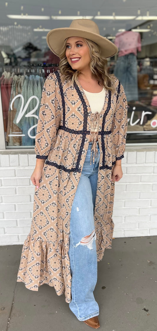 Bandana Print Kimono