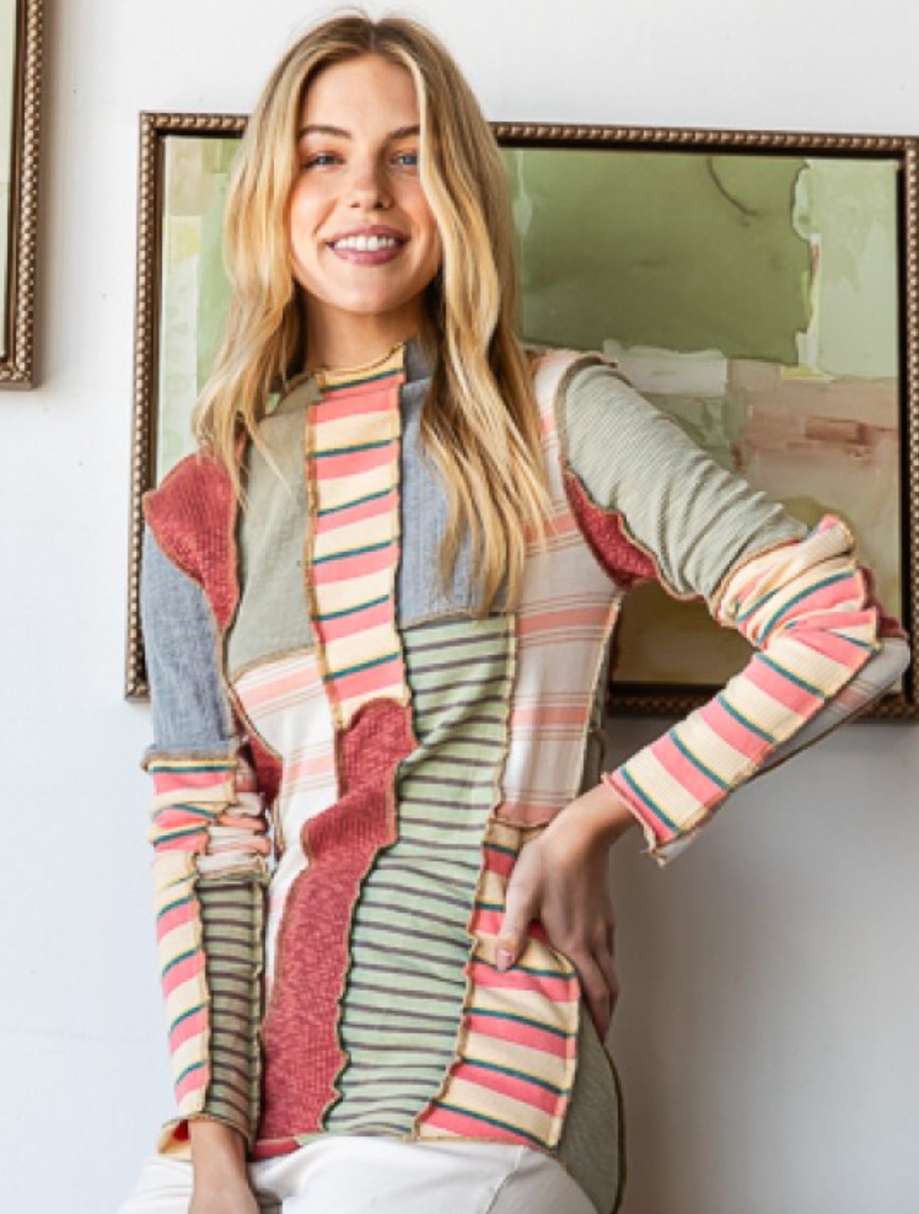 Red and Pink Multi Top