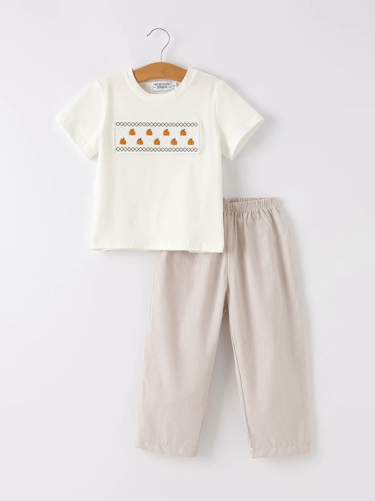 Pumpkin Smock Embroidered Set