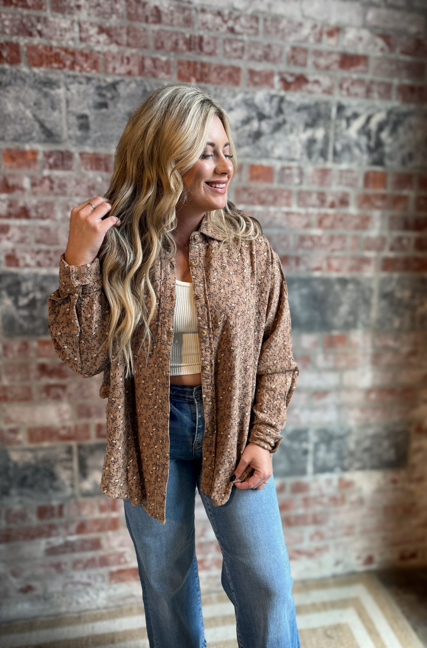 Almond Flower Detail Top