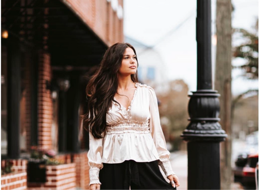 Satin Ruffle Top