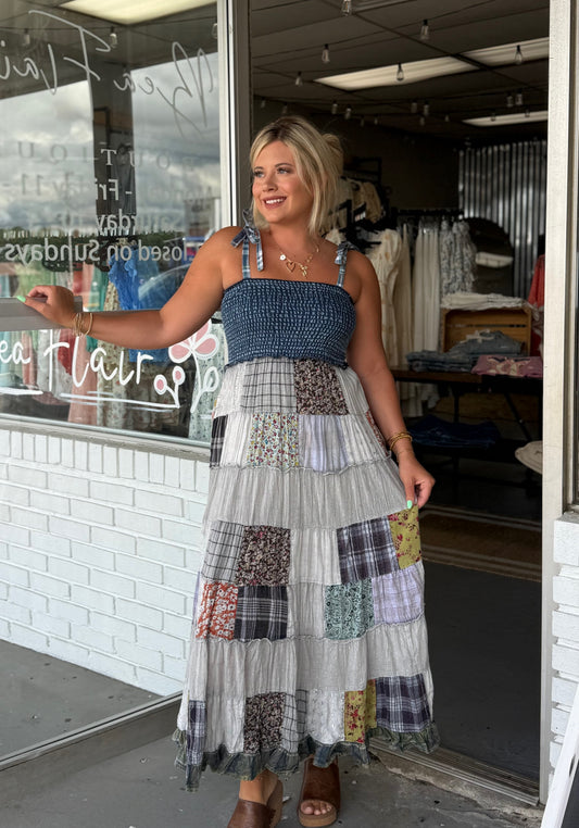 Latte Patchwork Dress