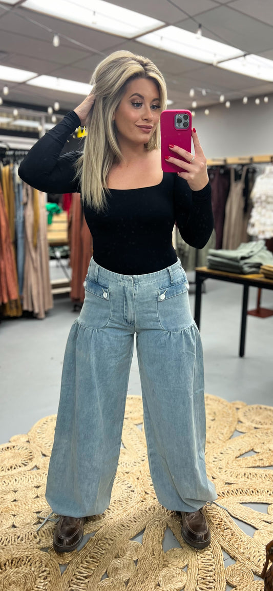 Wide Leg Cinch Pants