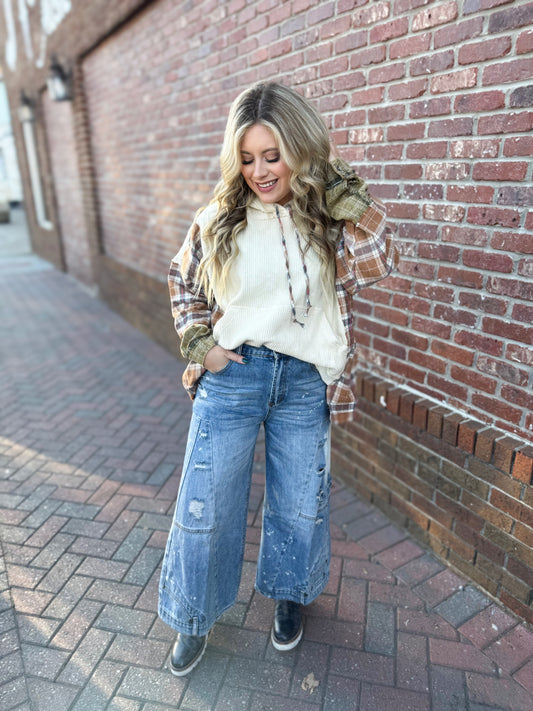 Natural Flannel Hoodie