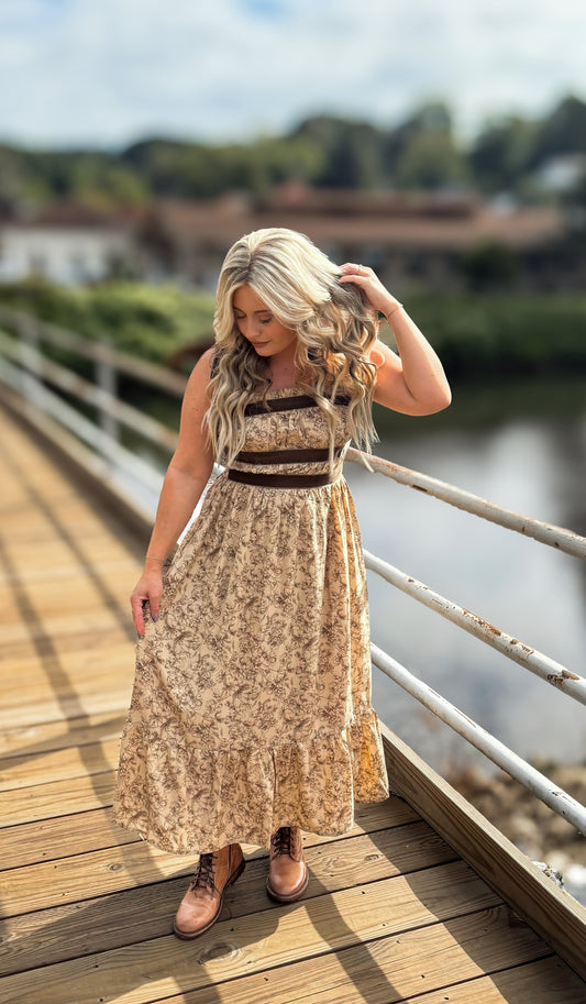 Romantic Floral Midi Dress