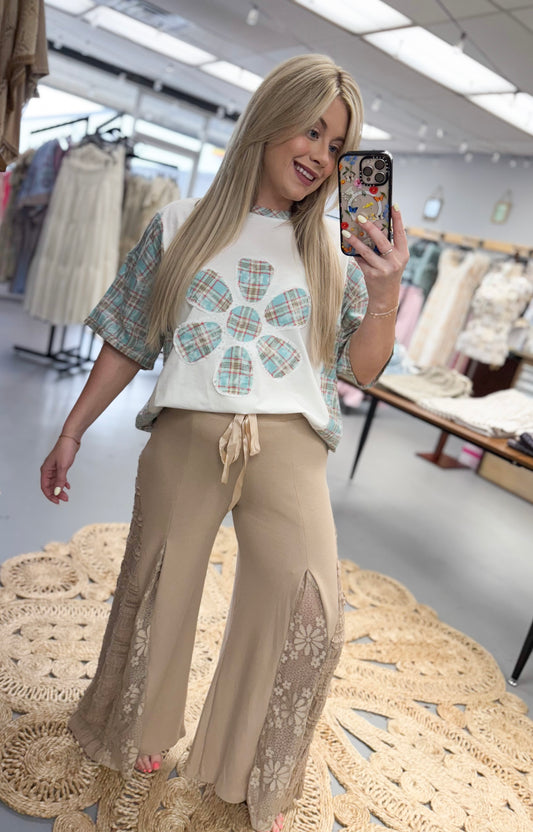 Multi Blue Flower Top